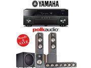 Polk Audio Signature S55 5.1 Ch Home Theater Speaker System Walnut with Yamaha AVENTAGE RX A860BL 7.2 Ch Network AV Receiver