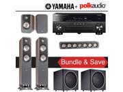Polk Audio Signature S55 5.2 Ch Home Theater Speaker System Walnut with Yamaha AVENTAGE RX A860BL 7.2 Ch Network AV Receiver