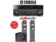 Yamaha AVENTAGE RX A760BL 7.2 Channel Network A V Receiver Polk Audio S55 Polk Audio PSW125 2.1 Home Theater Package Walnut