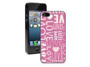 Apple iPhone 4 4S 4G Black 4B363 Hard Back Case Cover Color Pink Love Heart Pattern