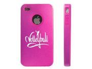 Apple iPhone 4 4S 4G Hot Pink DD600 Aluminum Silicone Case Volleyball Calligraphy