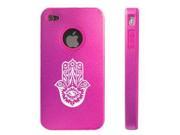 Apple iPhone 4 4S 4G Hot Pink DD240 Aluminum Silicone Case Hamsa Hand