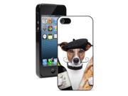 Apple iPhone 4 4S 4G Black 4B331 Hard Back Case Cover Color French Jack Russell Dog with Wine and Bread