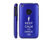 Apple iPhone 3G 3GS Blue E1152 Aluminum Metal Back Case Keep Calm and Dance On