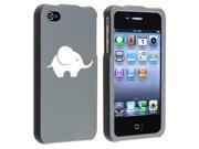 Apple iPhone 4 4S Gray Rubber Hard Case Snap on 2 piece Baby Elephant