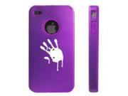 Apple iPhone 4 4S Purple D7233 Aluminum Silicone Case Cover Bloody Zombie Hand Print