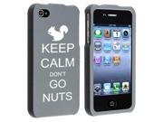 Apple iPhone 4 4S Gray Rubber Hard Case Snap on 2 piece Keep Calm and Go Nuts