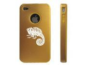 Apple iPhone 4 4S 4 Gold D3027 Aluminum Silicone Case Cover Iguana