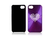 Apple iPhone 4 4S 4G Purple A969 Aluminum Hard Back Case Cover Zebra Heart