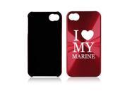Apple iPhone 4 4S 4G Rose Red A1753 Aluminum Hard Back Case Cover I Love My Marine