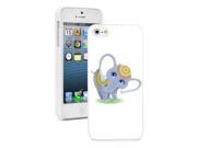 Apple iPhone 5 White 5W682 Hard Back Case Cover Color Cute Cartoon Indian Elephant
