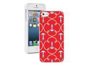 Apple iPhone 5 White 5W684 Hard Back Case Cover Color Anchors Nautical Pattern on Red Apple iPhone 5 White 5W684 Hard Back Case Cover Color Anchors Nautical Pattern on Red