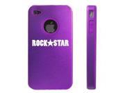 Apple iPhone 4 4S 4G Purple D1794 Aluminum Silicone Case Cover Rock Star Rockstar