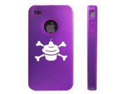 Apple iPhone 4 4S 4G Purple D1907 Aluminum Silicone Case Cover Cupcake Crossbones