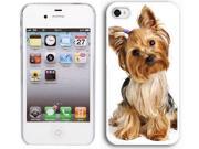 Apple iPhone 4 4S 4G White 4W99 Hard Back Case Cover Color Cute Yorshire Terrier Puppy Dog