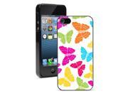 Apple iPhone 5 Black 5B571 Hard Back Case Cover Bright Colorful Butterflies Pattern