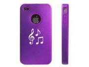 Apple iPhone 4 4S 4G Purple D737 Aluminum Silicone Case Cover Music Notes