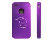 Apple iPhone 4 4S 4G Purple D587 Aluminum Silicone Case Cute Mouse