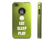 Apple iPhone 4 4S 4 Green D3722 Aluminum Silicone Case Cover Eat Sleep Play Basketball