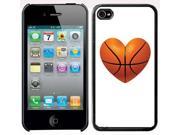 Apple iPhone 4 4S 4G Black 4B122 Hard Back Case Cover Color Heart Shaped Basketball