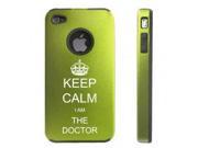 Apple iPhone 4 4S Green D6648 Aluminum Silicone Case Cover Keep Calm I Am The Doctor