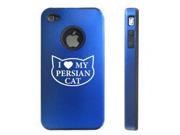 Apple iPhone 4 4S 4G Blue D8941 Aluminum Silicone Case I Love My Persian Cat