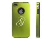 Apple iPhone 4 4S 4G Green D2384 Aluminum Silicone Case Cover Fancy Letter G