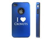 Apple iPhone 4 4S 4G Blue DD281 Aluminum Silicone Case I Love Heart Cronuts Donut Croissant