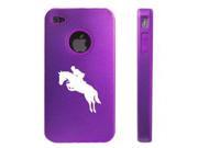 Apple iPhone 4 4S 4G Purple DD269 Aluminum Silicone Case Horse with Rider