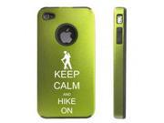 Apple Iphone 4 4s 4g Green D8539 Aluminum Silicone Case Cover Keep Calm and Hike On