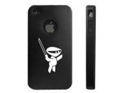 Apple iPhone 4 4S 4G Black D1210 Aluminum Silicone Case Cover Ninja with Sword