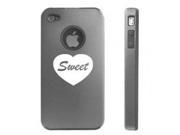 Apple iPhone 4 4S Silver D5248 Aluminum Silicone Case Cover Sweet Heart