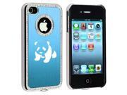Apple iPhone 4 4S 4G Light Blue S2077 Rhinestone Crystal Bling Aluminum Plated Hard Case Cover Baby Panda