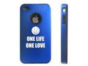 Apple iPhone 4 4S Blue D4319 Aluminum Silicone Case Cover One Life One Love Basketball