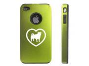 Apple iPhone 4 4S 4G Green DD518 Aluminum & Silicone Case Pug Heart Apple iPhone 4 4S 4G Green DD518 Aluminum & Silicone Case Pug Heart