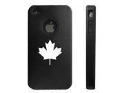 Apple iPhone 4 4S 4G Black D571 Aluminum Silicone Case Maple Leaf