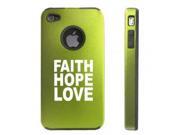 Apple iPhone 4 4S 4G Green DD185 Aluminum & Silicone Case Faith Hope Love Apple iPhone 4 4S 4G Green DD185 Aluminum & Silicone Case Faith Hope Love