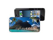 Apple iPhone 5 Black 5B631 Hard Back Case Cover Color View of Mountain Houses on Blue Beach Vacation