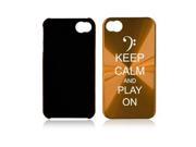 Apple iPhone 4 4S 4G Gold A1965 Aluminum Hard Back Case Cover Keep Calm and Play On Bass Clef Apple iPhone 4 4S 4G Gold A1965 Aluminum Hard Back Case Cover Keep Calm and Play On Bass Clef