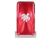 Apple iPhone 3G 3GS Red C104 Aluminum Metal Back Case Sea Turtle