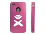 Apple iPhone 4 4S 4G Pink D2179 Aluminum Silicone Case Cover Lips Crossed Lipsticks