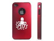 Apple iPhone 4 4S 4G Red D747 Aluminum Silicone Case Cover Octopus