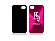Apple iPhone 4 4S 4G Hot Pink A788 Aluminum Hard Back Case Cover Chinese Symbol Horse