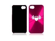 Apple iPhone 4 4S 4G Hot Pink A856 Aluminum Hard Back Case Cover Angel Heart with Halo and Wings Apple iPhone 4 4S 4G Hot Pink A856 Aluminum Hard Back Case Cover Angel Heart with Halo and Wings