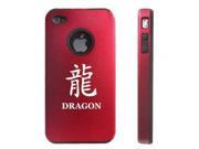 Apple iPhone 4 4S 4G Red D901 Aluminum Silicone Case Cover Chinese Character Dragon
