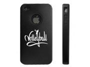 Apple iPhone 4 4S 4G Black DD595 Aluminum Silicone Case Volleyball Calligraphy