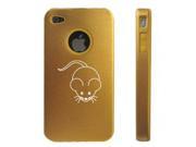 Apple iPhone 4 4S 4G Gold D591 Aluminum Silicone Case Cute Mouse