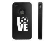 Apple iPhone 4 4S 4 Black D2956 Aluminum Silicone Case Cover Love Soccer