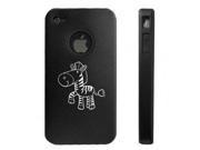 Apple iPhone 4 4S 4 Black D3088 Aluminum Silicone Case Cover Cute Safari Zebra