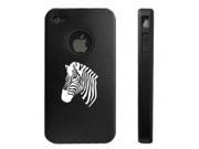 Apple iPhone 4 4S 4 Black D3871 Aluminum Silicone Case Cover Zebra